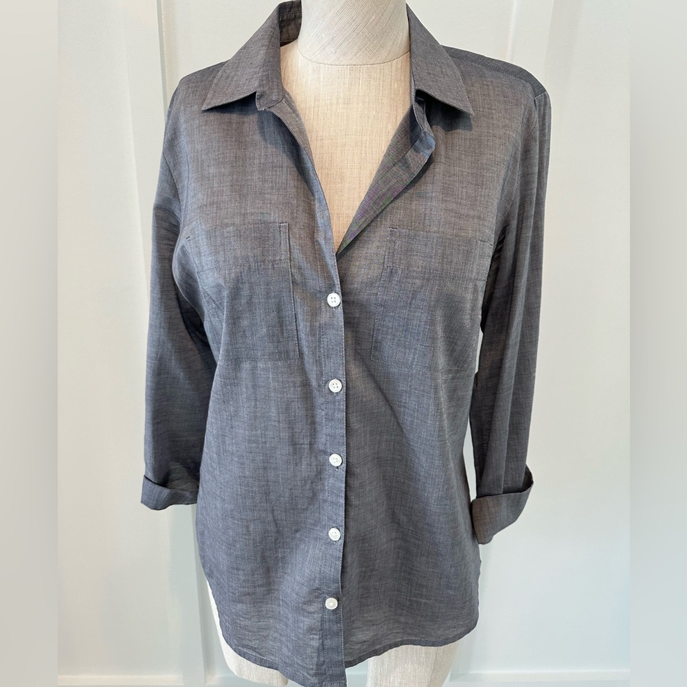 Ann Taylor Charcoal Blue/Grey Blouse